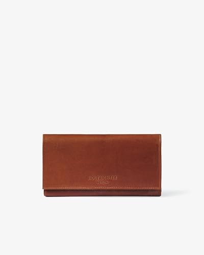 HOLZRICHTER Berlin – Große Damen Geldbörse aus Leder (No 4-3), Vintage, 11x19x3 cm, XXL Portemonnaie mit 22 Kartenfächern, 4 Hauptfächer und mittigem Münzfach Geldbeutel in Cognac