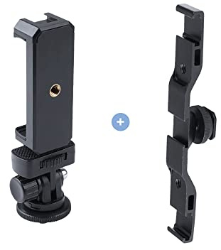 TELESIN Eyeon Support de fixation triple griffe en aluminium avec barre d'extension et support de téléphone pour appareil photo reflex numérique, microphone, lampe de poche vidéo LED, accessoires Vlog