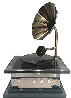 ZXNQ Modèle de Lecteur de Gramophone rétro Vintage - Ornement d'affichage de fenêtre de Lecteur CD en Cristal Moderne,A