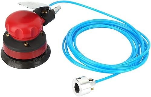 5 Pneumatic Wet Orbital Sander, Portable Small Palm Sander, Air Sander Polisher Grinding Machine Kit, with Inlet Joint Water Pipe, Max. 10000RPM, Low vibration & Noise, for woodworking, Metal Sanding