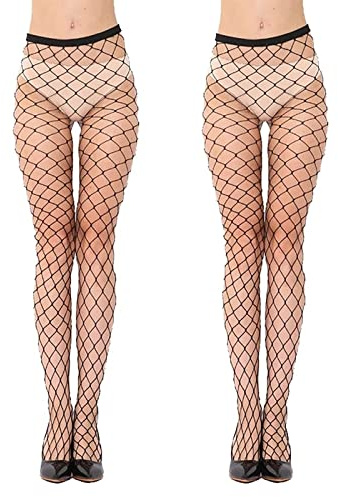 Cerioll Calze a Rete, Collant da Donna, 2Pcs Donne Calze a Rete, Collant a Rete Neri da Donna, Collant a Rete da Donna, Calza a Rete Calzemaglie, Calze a Rete Calze Collant Nero, Calze a Rete Nero