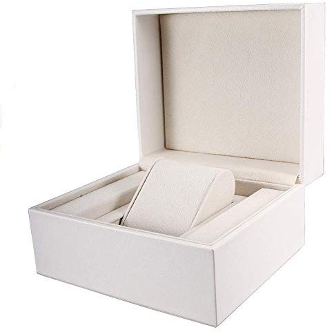 BONOOL Uhrenbox-Organizer, Uhrenbox, weiß, für einzelne Schmuckstücke, Uhren, Aufbewahrung, Pu-Leder, Geschenk der Liebe
