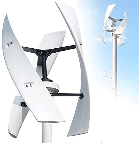 Kit De Generador De Turbina Eólica Vertical para Jardín Doméstico Silencioso De 5000w,Turbina Eólica Vertical De Ca Trifásica Maglev Pequeña 12v,24v Y 48v (con Controlador Mppt),12V