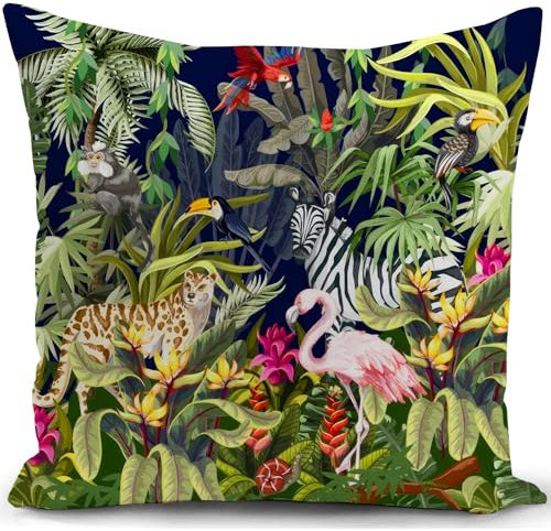 KUNQIAN Kissenbezug Dschungel Kissen deko Geschenke für sofakissen Outdoor kissenbezüge dekokissen couchkissen kissenhülle Sofa gartenmöbel terrassen Balkon Wohnzimmer Zimmer zierkissen 40x40cm