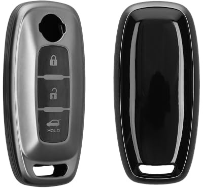 kwmobile Schlüsselhülle für Nissan 3-Tasten Ariya B6 B9 X-Trail T33 Qashqai Hülle - Autoschlüssel Schlüssel Hülle aus TPU Silikon - Schlüsselschutz Gehäuse in Schwarz matt Schwarz