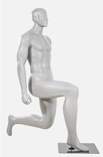Penther Herren Schaufensterpuppe, Hanteltraining Puppe männlich, sportliche Schaufensterfigur mit Muskelansatz, Modepuppe aus stabilem Kunststoff für Sport- und Firnessbekleidung