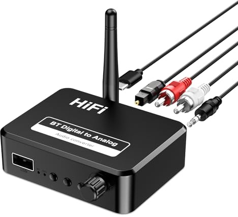 Ankilo Adaptador de audio Bluetooth 5.1, 3 en 1, adaptador de audio Bluetooth compatible con transmisión RCA y AUX, adecuado para radio de coche, equipo estéreo antiguo, PC/TV