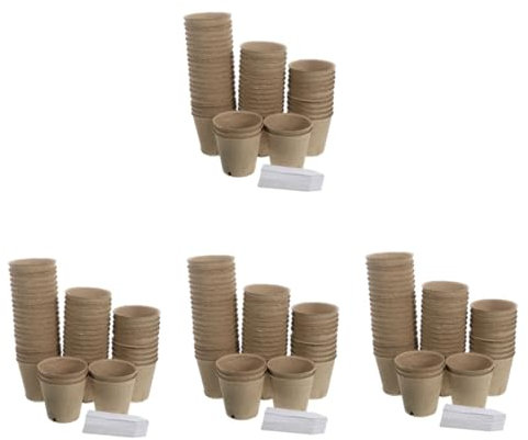 YARNOW 4sätze Pflanzen-anzucht-töpfe Mit Drainagelöchern Biologisch Abbaubare Anzuchttöpfe Für Pflanzen Teiliges Set Mit Großen Töpfen Und Pflanzenetiketten Für Aufzucht Von