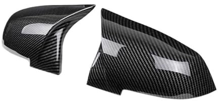 ENLIGMA Rückspiegelkappe Carbon Schwarz 2 Stück Für Serie 1 2 3 4 XM Rückspiegel Abdeckung Kappe 220i 328i 420i F20 F21 F22 F23 F30 F32 F33 F36 X1 Auto Spiegelkappen(Carbon Fiber Pattern)