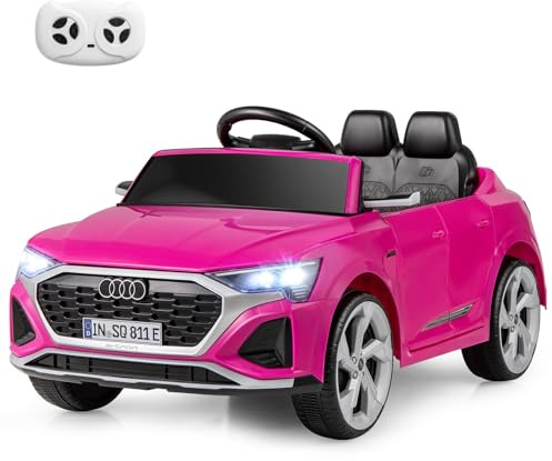 GOPLUS 12v Voiture Electrique Enfants SQ8, 4x4 Electrique Enfants avec Télécommande 2,4 G, Musique, Klaxon, Lumières LED, Démarrage Progressif, pour Enfants 3 Ans+, Charge30KG (Rose)