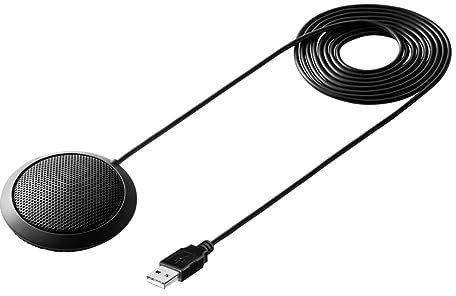 STOBOK Microphone De Réunion Microphone De Table Portée De Captation à Degrés pour Ordinateur Noir