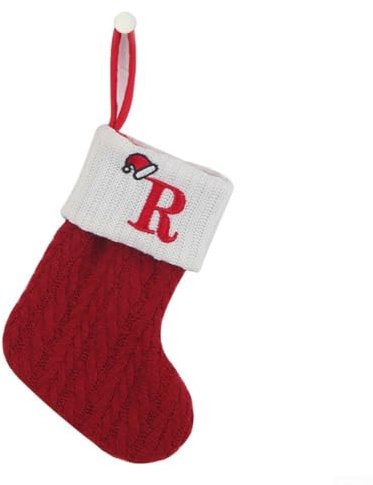 Festlicher roter Strick-Weihnachtsstrumpf mit Schneeflocken-Detail, verleiht Ihrer Einrichtung Charme (R)