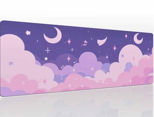 Mauspad 900x400x4 mm Pink Mousepad XL Gaming Mauspad Klein Mouse Pad Schreibtischunterlage Vernähte Kanten Wassxerdicht Maus Pad Mauspads Tischunterlage Schreibtisch Mouspad für Home Office A1068