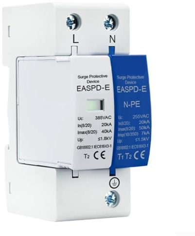 Protezione da sovratensioni, T1 T2 385 V 275 V Dispositivo di protezione contro le sovratensioni per uso domestico Dispositivo di protezione a bassa tensione per distribuzione di energia monofase