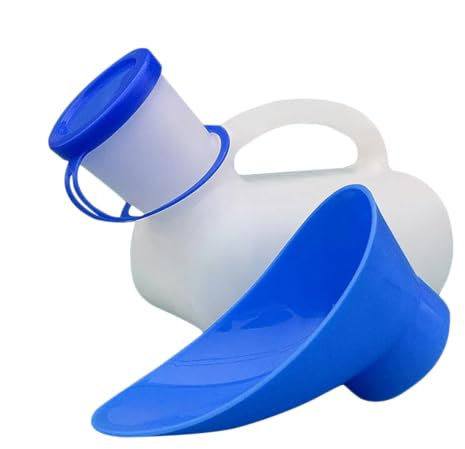 Urinal Unisex, Portable Toilet Urinal Men and Women, Spill Proof Pee Bottles with Sealed Lid and Funnel, Emergencys Potty for Elderly, Kids and Patient for Car Camping Hiking Outdoor Travel, 1000ml