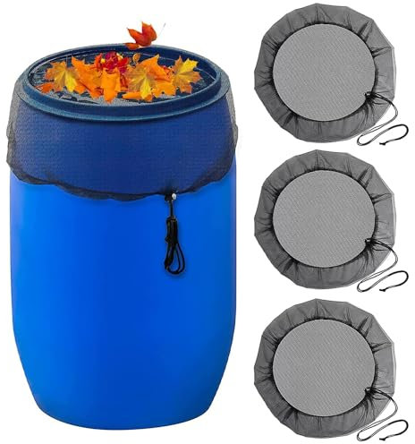 ZBKJYILF Lot de 3 filets pour citerne de pluie, avec cordon de serrage, protection pour citerne de 80 cm de diamètre, protège contre les feuilles et les insectes