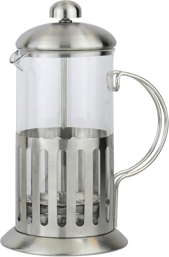 Optimal Products Glass/Stainless Steel Coffee Maker Plunger Cafetiere French Press 350/600 & 800ML UK (600 ml)