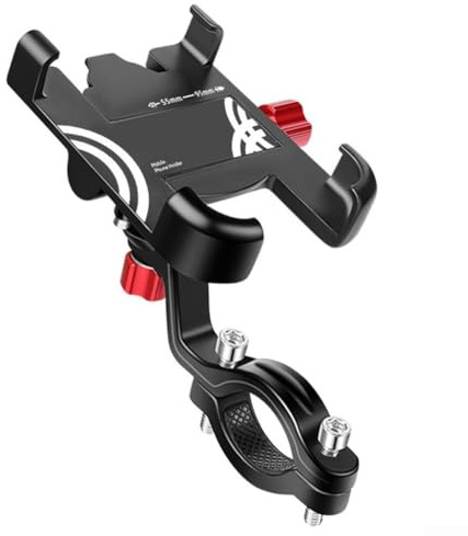 Lecreatekit Soporte de teléfono para bicicleta, aleación de aluminio, soporte para teléfono móvil, agujero reservado y puerto de carga sin botones de bloqueo (tipo C)