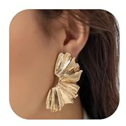 Kakonia Ohrclips Damen Ohne Ohrlöcher,Gold Fake Ohrringe Für Frauen Chunky Clip Ohrringe Hypoallergene Ohrclips Damen Statement Blumen Ohrklemme Gold Klipp Ohrringes Ohne Ohrloch -1