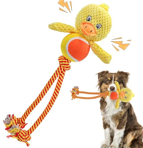 Hundespielzeug, Welpenspielzeug Gelbe Ente Hundeball, Unzerstörbares Hundespielzeug Kleine Hunde, Kann Geräusche Erzeugen Anti Stress Ente Welpenspielzeug für Breeds Kleine Mittlere Große Hunde