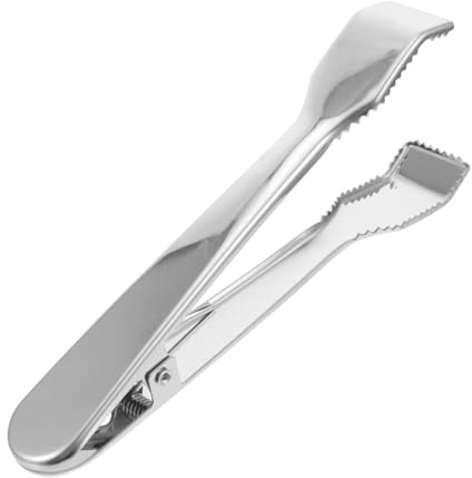 WEKADRIN Pinzas para Hielo de Acero Inoxidable con Dientes Antideslizantes Resistentes al Calor Multifuncionales para Alimentos y Cubitos Uso Bares Restaurantes y Buffets