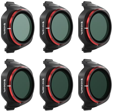 Freewell Bright Day 6-Pack ND/PL Filters for DJI Mini 5 Pro – ND8/PL, ND16/PL, ND32/PL, ND64/PL, ND128/PL & ND256/PL – Polarized Filters for Exposure Control & Glare Reduction