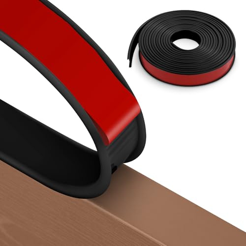 NUTKIT 4 m x 12 mm U-form flexibel möbelkantsband, självhäftande TPE Kitchen Worktop Edging Strip, DIY möbelkantsskydd för baby säkerhet, bordsmatta för skåp, hörnhörn, svart