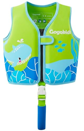 Gogokids Kinder Schwimmweste 15-30kg, Schwimmen Lernen Float Bademode für Kleinkind, Baby Ultra-weiche Schwimmkraft Neopren Jacke mit Verstellbarem Zwischengurt für Schwimmen, Pool & Strand, 1-8 Jahre