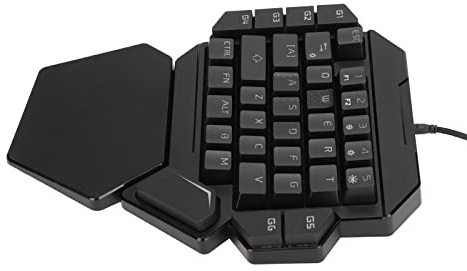 KIMISS Clavier Ergonomique à Une Main avec 35 Touches, Touches Multimédia Programmables, Rétroéclairage RVB et Connexion Filaire – Demi-Clavier Compact pour Les Jeux