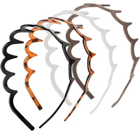 4er-Pack Zickzack Haarreif Kunststoff Zig Zag Headband Make-up Haarreif | Gewelltes Mit Zacken Haarreifen, Rutschfestes Stirnband, Haaraccessoires für Damen und MäDchen Sport Fitness TäGliches