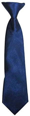 L&L® Satin Clip On Tie for Boys Children School Kids Wedding Prom Uniform (Navy)