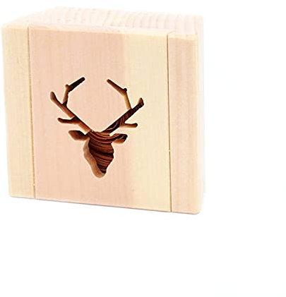 natürlicher Autoduft aus Zirbenholz, Zirbe Auto Lufterfrischer Hirschmotiv mit Magnethalterung