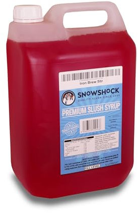 SnowShock Slush Syrup 5L Iron Brew | Slushy Concentrate Dilute for Ice Slushie Machine - Makes Up To 110 Drinks - Refreshing Frozen Drink Mix for Kids Parties, Cafes, Events & Food Vans | Vegan