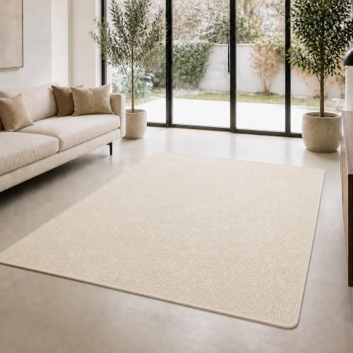 Floordirekt Sisal Teppich 100% Sisal Naturteppich, 66 x 150 cm Elfenbein | Rutschhemmender Latexrücken, Sisal Läufer, Gekettelte Kanten, Für Wohnzimmer, Flur & Esszimmer