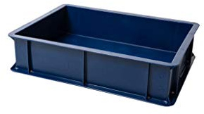 GENUS DEI Cassetta Lievitazione Pizza e Pane Blu - Contenitore Cibo, Portaimpasto Con Coperchio Bianco 30x40x10 - Scatola Plastica