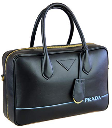 Prada Damen Schwarz Leder Schultertasche 1BB045