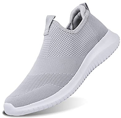 IYVW 1907 Herren Schuhe Sneaker Halle-2021 Turnschuhe Leicht Fitnessstudio Schuhe Straße Laufschuhe Sporttraining Sportschuhe Grau 42 EU