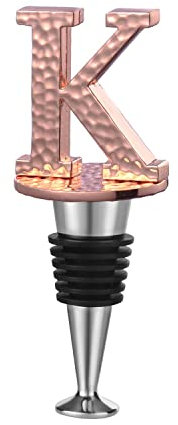 Miicol Prosecco Stopper, Wine Bottle Stopper, Champagne Gift, Initial Bottle Stopper, Wine Accessory, Reusable Bottle Saver for Prosecco, Wine, Champagne, Letter K