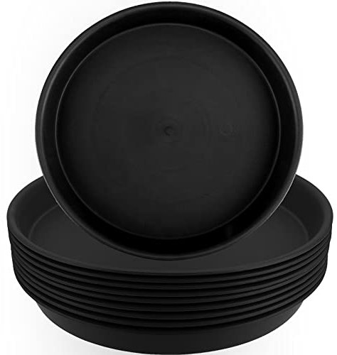HAKZEON 10 Pack 30cm Plastic Plant Saucer,12 Inch Black Flower Plant Pot Drip Tray, Round Planter Saucer for Indoor and Outdoor