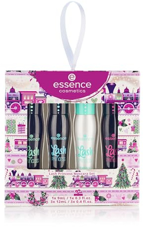 essence Lash Princess Mascara Holiday Gift Set | 4 Vegan & Cruelty-Free Mascaras | False Lash Effect, Waterproof, Primer, Curl & Volume | Stocking Stuffer for Beauty Lovers