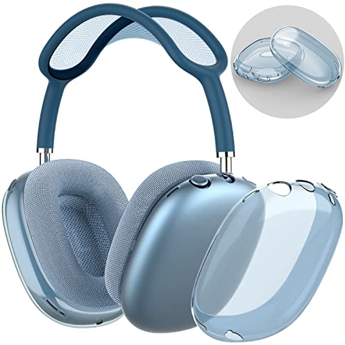 NIUTRENDZ Clear Hülle für AirPods Max - Weiche TPU Case Transparent Schutzhülle【Anti-Fingerabdruck, Anti-Kratzer & Anti-Staub】