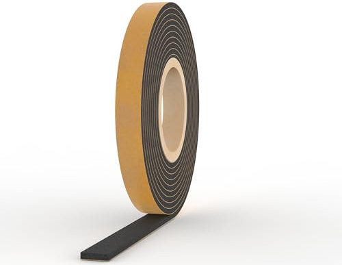 CRINSTON ® Aislante Térmico Ventanas y Puertas | 20 X 10 mm - 2 Rollos de 4M - TOTAL 8 M | Cinta Selladora Espuma Alta Densidad – Burlete Adhesivo - Evita el Frío,Corrientes de Aire,Ruido,Anticolisión