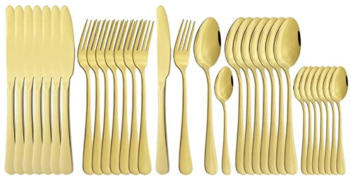 Set de couverts 32 pièces couverts roses Set de couverts en acier inoxydable Couteau de table Fourchette Cuillère Couverts Fête Ensemble d'ustensiles de cuisine Décoration en acier inoxydable