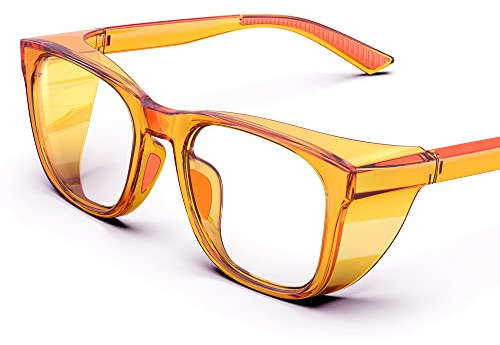 TOREGE Lunettes de protection transparentes avec protections latérales, antibuée et antirayures avec poignées antidérapantes et protection UV complète - Lunettes de protection idéales pour femmes et