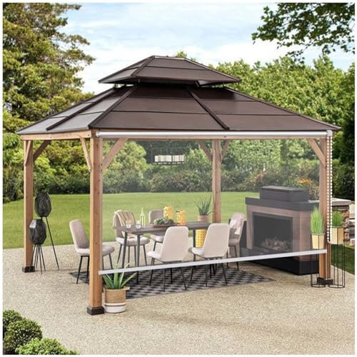 Transparente Wasserdichte Pvc-rollos Jalousien, Durchsichtige Rollläden, Außen-garten-pergola-terrassen-rollos, Seitenzugrollos, Winddichte Fensterrollos Regenfeste Vorhänge,WxH-120x200cm/47.2*78.7in