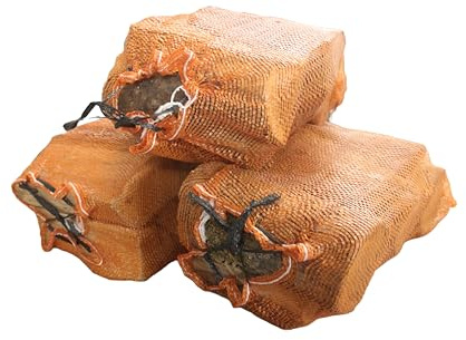 Kingston Tools 3x 10kg (30L) Kiln Dried Oak Logs Firewood Net Bag — Fire and Flame Starter for Open Fires, Fireplace, Oven and Camping