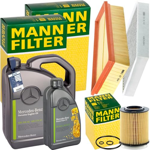 Inspektionspaket + 6L 5W-30 Öl passend für A-Klasse W176 X117