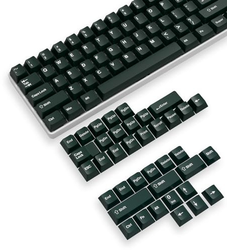 PBT Keycaps 142 Keys Cherry Profile Double-Shot Full Keycap Set ANSI Layout for Mechanical Keyboard, Compatible with MX Switches Cherry/Gateron/Kailh/Akko Switch (Jungle Green, Only Keycaps)