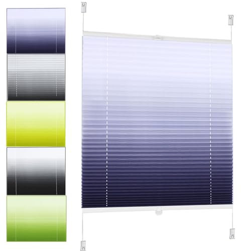Plissee Klemmfix ohne Bohren 40 x 120 cm Sichtschutz und Sonnenschutz Plissee Klemmfix Faltrollo mit Klemmträger für Tür & Fenster, Lila