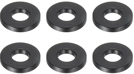 PATIKIL M5 Aluminum Spacers, 6 Pcs Metal Spacers Aluminum 5.2mm ID x 12mm OD x 2mm L Aluminum Spacer Screw Standoff Round for 1/5 or M5 Screw Bolts,Black